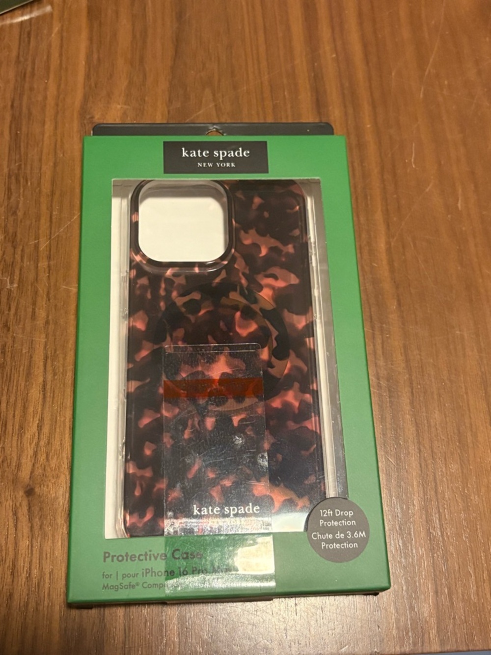 kate spade Tortoiseshell Pattern for iphone 16 max pro Case in Brown and Black
